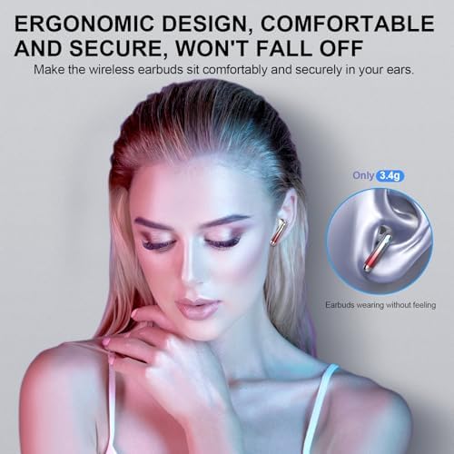 Kicoeon Premium Wireless Earbuds – 48-Hour Uninterrupted Playtime, Advanced IPX7 Waterproof Rating, Next-Gen Bluetooth 5.4 for Seamless Connectivity, Enhanced Call Clarity with Quad Microphone System, Elegant Beige Design Tailored for Active Lifestyles, Fully Compatible with Android & i OS Devices
