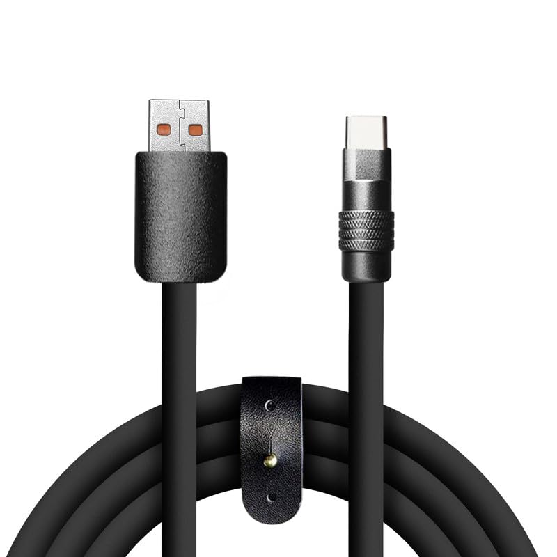 Revolutionary 8.5 FT Samurai Edition USB-C Cable – Ultra-Durable Black Chubby Design for 240 W Fast Charging, Perfectly Compatible with i Phone 16/15, i Pad, Mac Book & Galaxy Series, Stylish Silicone Build for Everyday Reliability and Optimal Performance