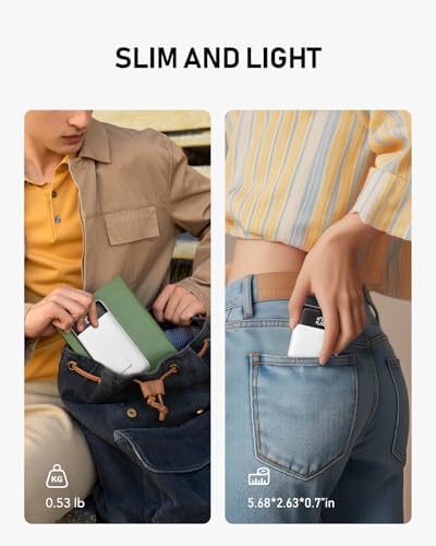 Ultra-Slim 10,000 m Ah Charmast Portable Charger with Built-In Cables – High-Speed 15 W USB-C Power Bank for i Phone 16/15/13, Samsung, and Android Devices – Charge 6 Devices Simultaneously with Real-Time LED Display – Travel-Friendly Battery Pack with Pouch for Added Durability and Low Current Mode for Safe Charging of Earphones and Speakers – Essential Power Solution for Daily Use and On-the-Go Charging