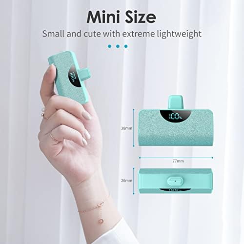 Dual Pack Mini Portable USB-C Power Bank 5200 m Ah – Fast Charging Battery Backup with LCD Display for i Phone 16 Series, Samsung, and Android Devices – Ultimate On-the-Go Power Solution