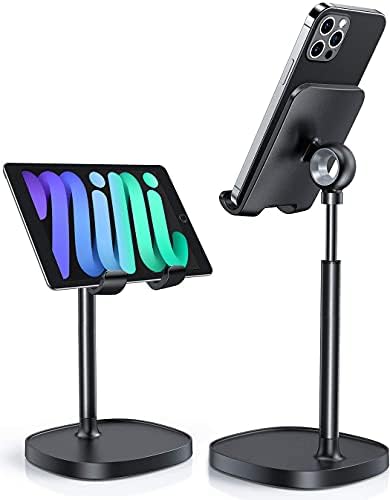 LISEN Cell Phone Stand Adjustable Phone Holer for Desk, Computer Office Desk Accessories for iPhone 16 Holder Women Kitchen Essentials Fits All Mobile Phones Switch Kindle iPads Tablet 4-10in Black – Enhanced Compatibility and Speed