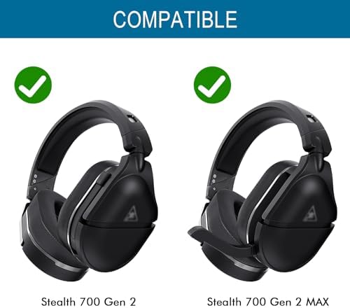 Enhance Your Gaming Comfort with GVOEARS Premium Cooling Gel Ear Pads for Turtle Beach Stealth 700 Gen 2 & MAX – Ice Silk Fabric Cushions for Optimal Sound Isolation and Breathability – Black Replacement Earpads for Extended Playtime and Unmatched Performance