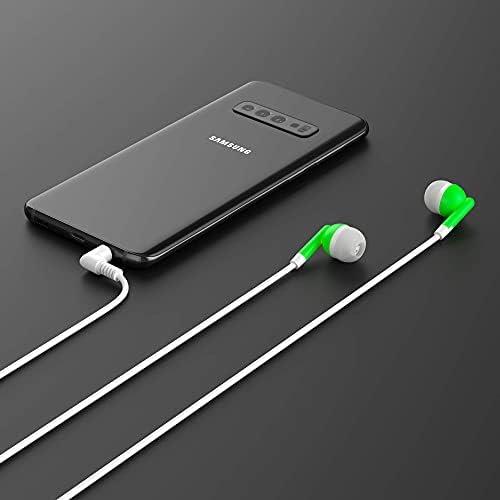 Maeline 100-Pack Bulk Earbuds with 3.5 mm Connector – Multi-Color Stereo Earphones for Schools, Events, and Promotions – Superior Sound Quality and Comfort for Everyday Use