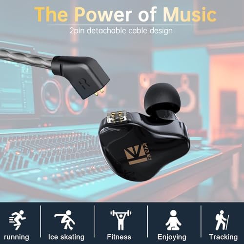 Elevate Your Audio Experience with QKZ-ODIN High-Fidelity Gaming Earbuds – Premium Wired In-Ear Monitors Featuring Enhanced 10 mm Dynamic Driver for Rich Deep Bass and Crystal-Clear Sound | Customizable Detachable Cable for Personalized Use | Perfectly Designed for Gaming, Music Enthusiasts, and Conference Calls – Ultra-Lightweight Ergonomic Build for All-Day Comfort and Enhanced Focus