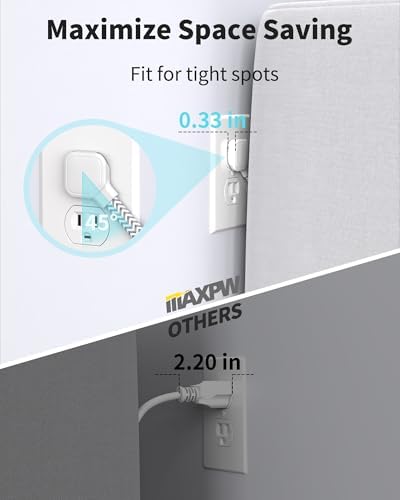 Compact Power Strip Cube with 4 AC Outlets & 3 USB Ports (2 USB-C) – 5 FT Flat Plug Extension Cord, Ideal Travel Charging Station for Office, Dorm, and Cruise Ship Use, Sleek Non-Surge Design for Enhanced Compatibility and Fast Charging Solutions