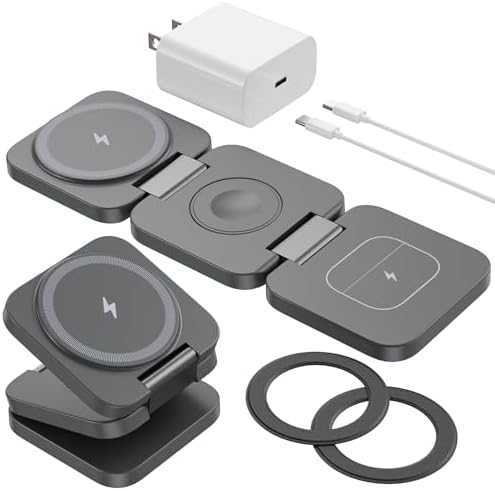 Versatile 3-in-1 Foldable Wireless Charging Station for Samsung Devices – Premium Travel Charger Stand Compatible with Galaxy S24 Ultra, S23, S22, Note 20, Z Fold/Flip 6 & 5, Galaxy Watch Ultra 7/6/5, and Galaxy Buds – Sleek Black Design for Enhanced Portability and Fast Charging Efficiency