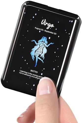 Compact 10000 m Ah Mini Power Bank – Fast Charging Portable USB-C Charger with Virgo Constellation Design for i Phone, Samsung, and Tablets – Ideal Gift for Tech Enthusiasts and Festival Celebrations – Enhanced Portability and Efficiency