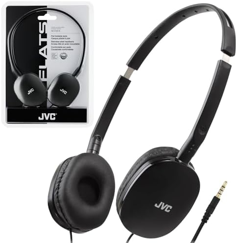 JVC Flats Foldable On-Ear Wired Headphones – Exceptional 30 mm Audio Drivers for Immersive Sound Quality – Ultra-Soft Comfort Ear-Pads for Prolonged Wear – Robust Steel Headband for Durability – Lightweight & Travel-Friendly Design Ideal for Gaming, PC, and Laptops – Enhanced Compatibility with 3.5 mm Slim Plug – Enjoy Deep Bass and Superior Noise Isolation for Extended Listening Sessions