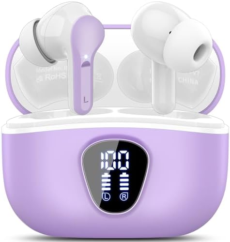 Elevate Your Sound Experience with Premium Wireless Earbuds – Advanced Bluetooth 5.4, Hi-Fi Stereo Audio, and ENC Noise Cancellation for Crystal-Clear Calls, IP7 Waterproof Design for Active Lifestyles, 48-Hour Playtime with LED Battery Display, Chic Rose Gold Finish for Everyday Elegance in Sports and Leisure