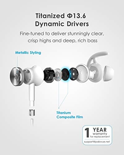 PALOVUE Lightning Magnetic Earbuds for Sports and Workouts – MFi Certified Noise Cancelling Headphones with Mic Control, Ultra-Comfortable Design for i Phone 8 & 7, Premium Sound Quality in Black