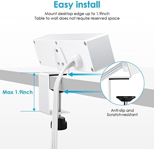 CCCEI Universal Desk Clamp Power Strip with Dual USB Ports – Advanced 1200 J Surge Protector for Desktop Mounting, Fast Charging Convenience, 6 FT Flat Plug, Ideal for Bulky Adapters, Fits 1.9 Inch Tabletops – Optimize Your Workspace Efficiency and Safety
