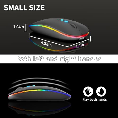 Elevate Your Computing Experience with the Q23 S Black Wireless Mouse – Rechargeable, Dual Mode USB-A & Type-C, Silent Operation, and 3 Adjustable DPI for Ultimate Precision and Versatility Across Laptops, Macs, PCs, and Android Devices