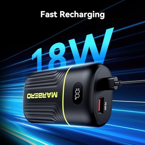 MARBERO Ultra-Lightweight 10,000 m Ah Fast Charging Power Bank – Compact USB-C Charger with 18 W Output for i Phone, i Pad, Samsung Galaxy & Google Devices – Essential Travel Companion with Advanced Safety Features for On-the-Go Power Management