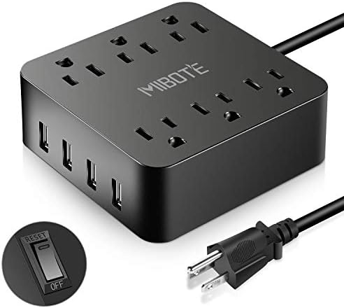 MIBOTE 6-Outlet USB Power Strip with 4-Port Fast Charging Hub – 5 ft Surge Protector for Home, Office, and Travel – Universal Voltage Compatibility (100-240 V) – Ideal for Multiple Devices, Electronics, and Gadgets MIBOTE 6-Outlet USB Power Strip with 4-Port Fast Charging Hub – 5 ft Surge Protector for Home, Office, and Travel – Universal Voltage Compatibility (100-240 V) – Ideal for Multiple Devices, Electronics, and Gadgets