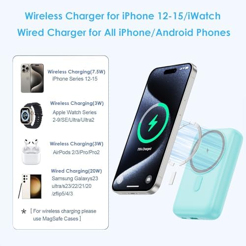 Revolutionary 4-in-1 Magnetic Portable Charger 10800 m Ah – Rapid USB-C Power Bank with LCD Display, Fast Charging for i Phone 16/15/14/13/12 & Apple Watch – Sleek White Design for Ultimate Compatibility and On-the-Go Convenience
