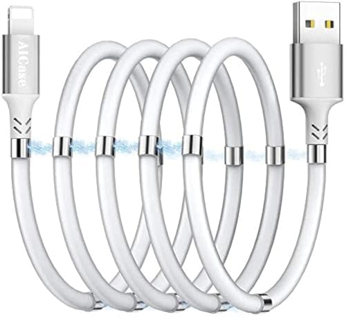 Revolutionary Magnetic Charging Cable 3 FT – Ultra-Fast MFi Certified Lightning Connection for i Phone & i Pad – Durable Nano Data Sync 2-Pack – Effortless Alignment for Seamless Charging at Home or On-the-Go – Compatible with All i Phone Models from 5 to 14 Pro Max – Protects Charging Ports from Wear and Tear