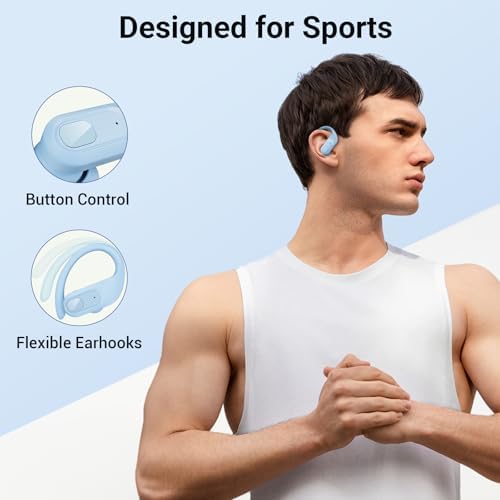 Unleash Your Workout Potential with Occiam Sport Wireless Earbuds – 96 Hours of Uninterrupted Playtime, Ergonomic Design for Ultimate Comfort, Exceptional Sound Quality, and Wide Compatibility – Perfect for Gym Sessions, Running, and Everyday Use – Striking Sky Blue Aesthetic