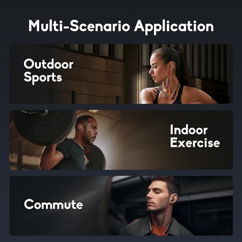 Linklike IPX7 Waterproof Bluetooth Neckband Headphones – 100-Hour Playtime Wireless Earbuds with Superior HD Sound Quality and 4 Dynamic Drivers – Ideal for Active Lifestyles, Running, Gym, and Outdoor Use – Seamless Device Compatibility and Secure Comfort Fit