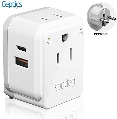 Compact Travel Power Adapter Set for Brazil, Peru & Chile – 20 W Dual USB & USB-C Charger with 2 USA Sockets – Fast Charging with Type C & N Attachments – Portable Plug Converter for Global Travelers – Stay Connected Anywhere