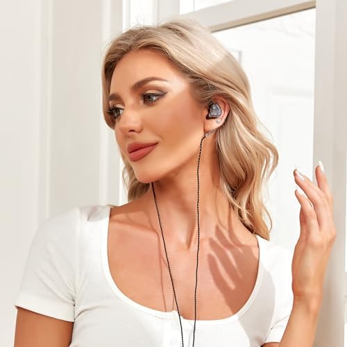 Experience Unmatched Audio Clarity with keephifi CCZ Melody Dual Driver In-Ear Monitor Headphones – Lightweight Wired Earbuds Featuring 1 BA + 1 DD Hybrid Technology, Detachable 2-Pin Cable, and Enhanced Compatibility for Superior Sound Quality in Cyan (with Mic)