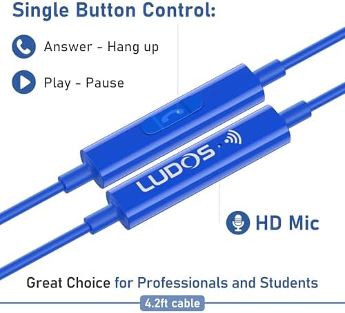 LUDOS FEROX USB-C Earbuds – Premium Wired Headphones for i Phone 16 & Samsung Galaxy Series, Featuring Exceptional Audio Clarity & Deep Bass, Ergonomically Designed for All-Day Comfort, Tangle-Free Cable for Streamlined Use, Supported by an Impressive 5-Year Warranty, Eye-Catching Vibrant Green Finish – Elevate Your Sound Experience for Music Lovers and Gamers Alike