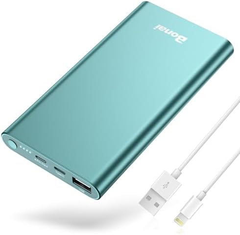 BONAI 12,000 m Ah Portable Power Bank – Ultra-Fast Charging with Dual USB-C Ports for i Phone 15/14/13/12, Galaxy Android, and i Pad – Sleek, Lightweight Design for On-the-Go Convenience and Enhanced Device Compatibility