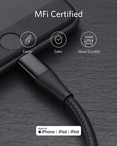 Anker 551 USB-A to Lightning Cable (3 ft) – Ultra-Fast Charging i Phone Charger, MFi Certified for i Phone 13/12/11/X/8 Series, Durable Nylon Build for Home and Car Use, Superior Compatibility and Reliability