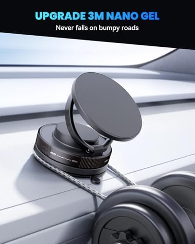 Mag Safe-Compatible 360° Rotating Car Phone Holder – Versatile Foldable Suction Cup Mount for All Smartphones – Superior Vacuum Grip Ensures Ultimate Security for Any Vehicle – Drive Safely & Stay Connected Effortlessly