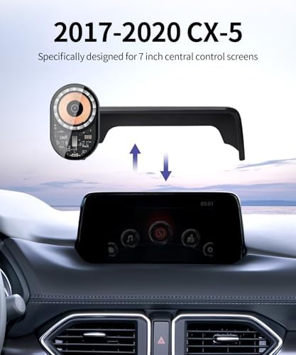 Wireless Charging car Phone Holder for Mazda CX-5 2021-2025 Accessories 10.25 inch Screen Fixed Clip,360° Rotation car Phone Mount Compatible with MagSafe – Enhanced Compatibility and Speed