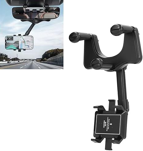 Elevate Your Driving Safety with the Demeras Rearview Mirror Phone Holder – Versatile Smartphone Cradle for Seamless Navigation – Effortless Tool-Free Installation, Rugged Durability, and Wide Compatibility for All Vehicle Types – Enhance Your Hands-Free Experience on the Road