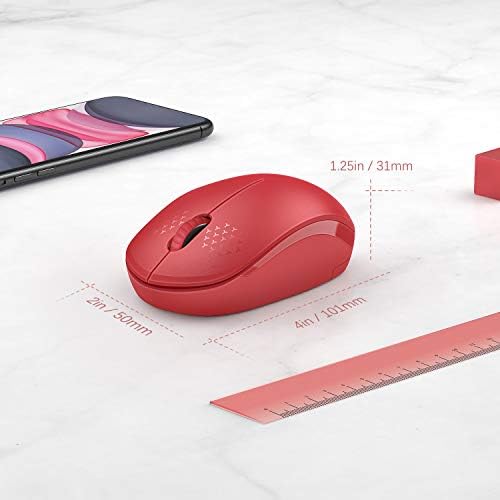 Light Blue Wireless Mouse – Ultra-Quiet 2.4 GHz Noiseless Computer Mouse with USB Receiver for Seamless Windows Experience – Portable, Ergonomic Design for Home, Office, or Travel