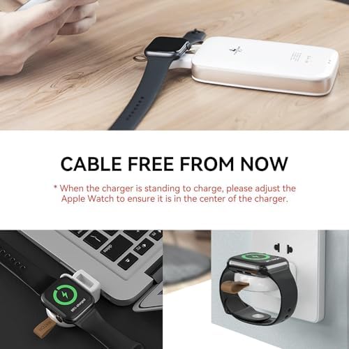 Portable Magnetic Wireless Charger for Apple Watch – Fast Charging i Watch Accessory for Ultra, Series 1-9, and SE – Travel-Friendly Cordless Design for Ultimate Convenience and Durability