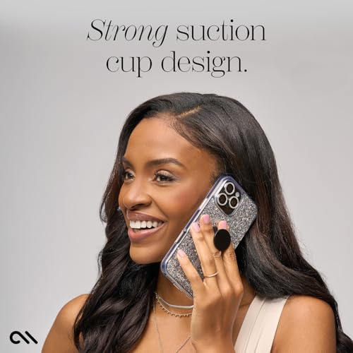 Case-Mate Minis – Cell Phone Stand/Grip – Suction Cup Cell Phone Holder [Removable for Wireless Charging] for iPhones, Android Smartphones, Kindles & More – Champagne Crystal – Enhanced Compatibility and Speed