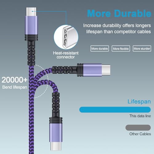 Premium 6 FT Braided USB A to USB C Cable 5 Pack – Fast Charging Solution for Samsung Galaxy S Series, LG Devices & More – Enhanced Durability, Flexibility, and Compatibility for All Android Users – Elevate Your Charging Experience Today!