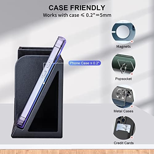 Sleek Marble Finish Wireless Charging Station with Desk Organizer – Fast Qi-Certified Charger for i Phone 13/12/11 Series, Effortless Device Power-Up & Luxurious Leather Accents for an Organized Workspace