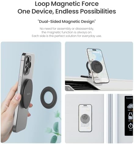 Nillkin Magnetic Phone Grip Stand for i Phone 16/15 Pro & Samsung Pixel – Ultimate Mag Safe-Compatible Holder with Enhanced Stability and Ergonomic Design for Secure Handling and Effortless Navigation (Black)