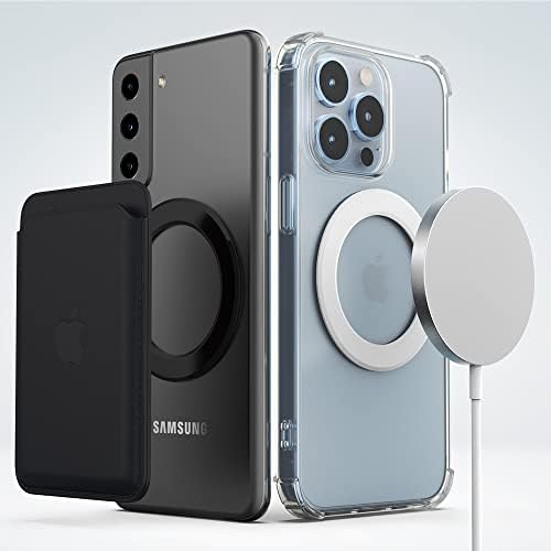 Sinjimoru for MagSafe Sticker, Magnetic Ring for Phone Case, Adaptor for MagSafe Magnet, 1000g Magnet Strength, Wireless Charging, M-Plate Black – Enhanced Compatibility and Speed