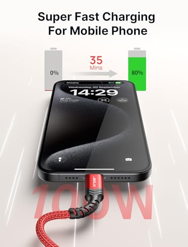 JSAUX Versatile 3-Pack USB C to USB C Cable Set – 100 W Fast Charging (10 ft, 6.6 ft, 3.3 ft) for Nintendo Switch, i Phone 16/15 Pro Max, Samsung Galaxy S25/S24, i Pad Pro – Durable, High-Speed Type C Charger Cables in Sleek Black Design for Ultimate Compatibility and Convenience