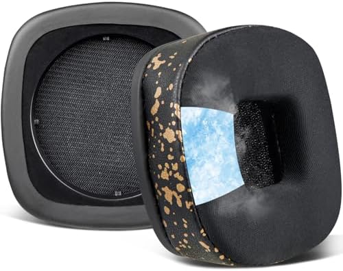 Upgrade Your Marshall Major I/II/III/IV/V Headphones with SOULWIT Cooling Gel Ear Pads – Premium Noise Isolation Cushions for Ultimate Comfort and Enhanced Sound Quality in Sleek Black Gold Design