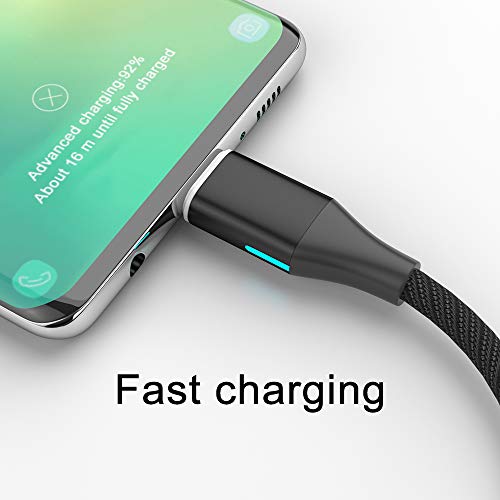 N. NETDOT 2-in-1 Magnetic Charging Cable – Nylon Braided Fast Charger for USB-C & Micro-USB Devices (3.3 ft/2 Pack Black) – Effortless Connectivity & Enhanced Durability for Streamlined Charging Solutions
