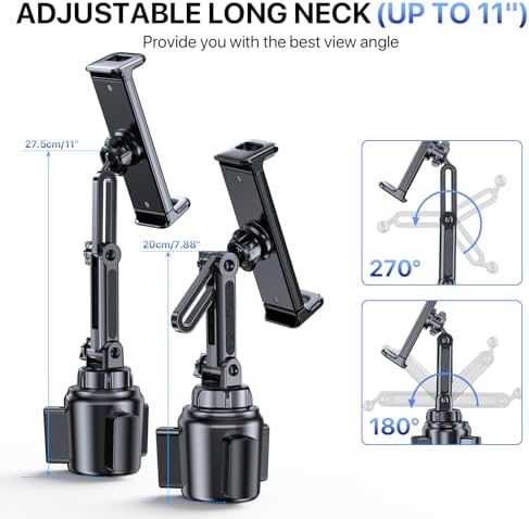 Miracase Adjustable Long Neck Car Cup Phone Holder – Upgraded Universal Smartphone Mount for i Phone, Samsung, and Google – Stylish Pink Design for Enhanced Stability and Easy Access to Navigation and Music – Perfect Vehicle Accessory for Safe Hands-Free Driving