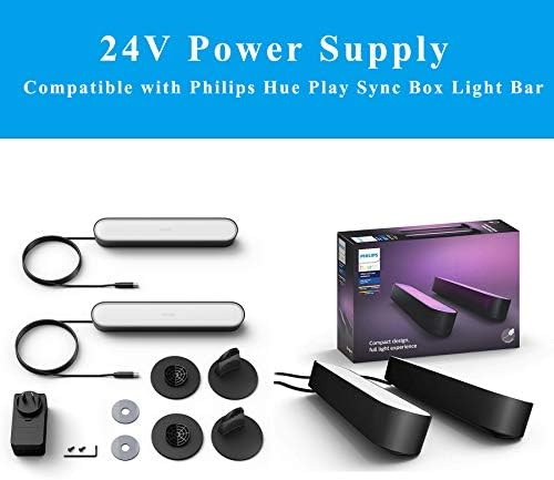 Upgrade Your Philips Hue Play Light Bar Experience with a 24 V Power Supply Replacement – High-Efficiency AC DC Adapter for Seamless Compatibility with Models 7820330, 7820331, 7820430 – Reliable Performance and Enhanced Power Delivery by VHBW