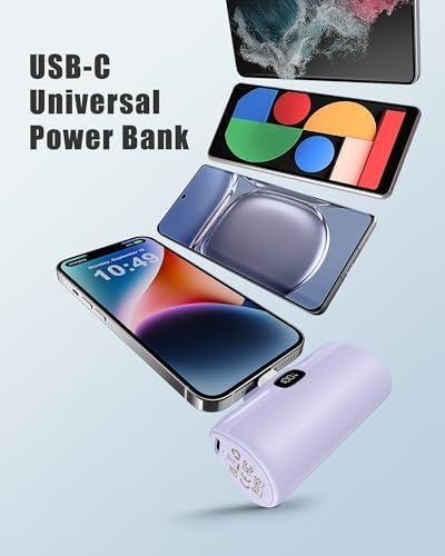 Ultra-Compact 5000 m Ah Mini Power Bank – 20 W Fast Charging Portable Charger for i Phone & Android – Lightweight Travel Essential with PD Compatibility & Smart Protection – Perfect for Short Trips, Camping, and Everyday Use