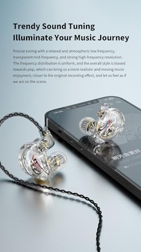 Elevate Your Sound Experience with FEDAI TRN CS4 In-Ear Headphones – Cutting-Edge Dual Dynamic Drivers for Superior Hi-Fi Stereo Sound, Effective Noise-Cancelling Technology, Ergonomically Designed for Comfort, and Unmatched Device Compatibility – Ideal for Audiophiles, Musicians, and Gamers Seeking Crystal Clear Audio Clarity on the Go