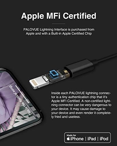 PALOVUE Lightning Connector Earbuds for i Phone | MFi Certified Earphones with Microphone Control | Noise-Isolating Design in Sweet Flow Black | Compatible with i Phone Models 14, 13, 12, 11, Pro Max, X, XS, XR, 8, 7 Plus | Superior Sound Quality and Comfort for Music and Calls | Durable Lightweight Earbuds Perfect for Daily Use