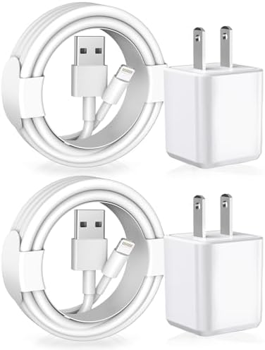 Apple MFi Certified i Phone Charger Set – 2 Pack Lightning Cables with Fast USB Wall Adapter for Quick Charging of i Phone 14/13/12/11 Pro/10/XS MAX/XR/8/7/6 s/6 Plus – Ultimate Compatibility and Durability for On-the-Go Power Solutions