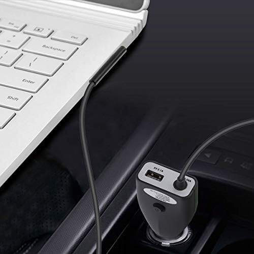 High-Power Surface Pro Car Charger – 42 W 12 V 2.58 A Power Supply for Microsoft Surface Pro 3, 4, 5, 6, Surface Go, Laptop & Surface Book with 5 V 2.1 A USB Fast Charging Port – Ultimate Compatibility & Speed for On-the-Go Professionals