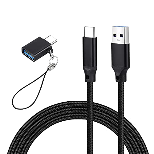 Premium 6.6 ft USB C Cable for Focusrite Scarlett Solo & 2 i2 (3 rd Gen) – Nylon Braided Durability with USB C Male to USB Female Adapter for Enhanced Audio Performance and Versatile Connectivity
