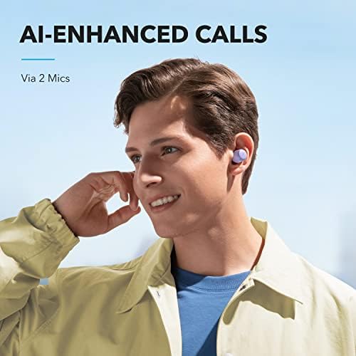 Elevate Your Sound Experience with Soundcore by Anker A20 i True Wireless Earbuds – Advanced Bluetooth 5.3 Connectivity, Tailored Sound Profiles via Mobile App, Unmatched 28-Hour Battery Life, Durable Water-Resistant Design for Active Use, Superior Voice Clarity with Dual Microphones for AI-Powered Calls, Flexible Single Earbud Functionality – The Ideal Choice for Music Enthusiasts and Busy Professionals (Purple)
