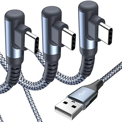 sweguard 10 FT Right Angle USB Type C Charger Cable – Durable Nylon Braided 2-Pack for i Phone 15/16 Pro Max & Samsung Galaxy Models – Enhanced Fast Charging & Tangle-Resistant Design for Ultimate Convenience and Performance